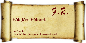 Fábján Róbert névjegykártya